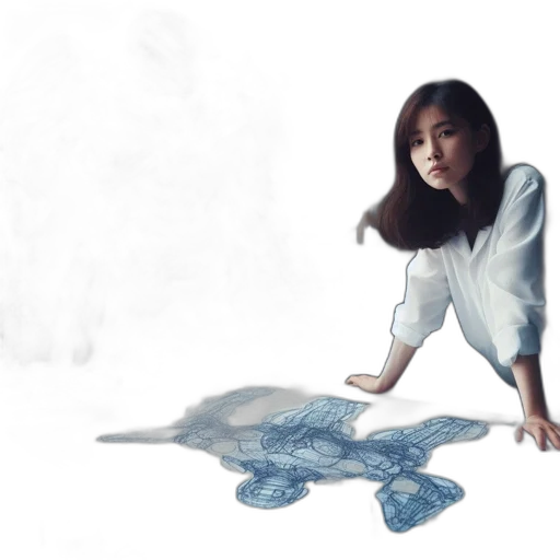 dress, umbrella, creature, hair transparent PNG cut-out