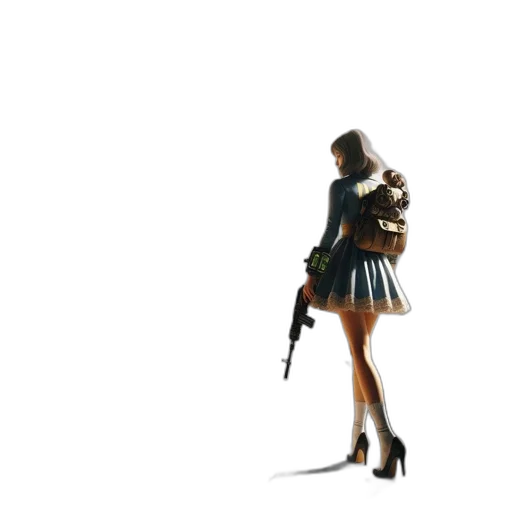 dress, weapon, animal, staff transparent PNG cut-out