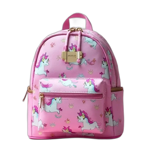 mini, backpack, colorful, unicorn transparent PNG cut-out