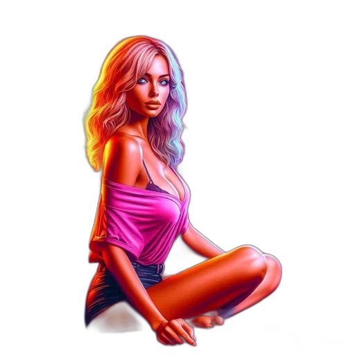 dress, hair, photorealistic, cartoon transparent PNG cut-out