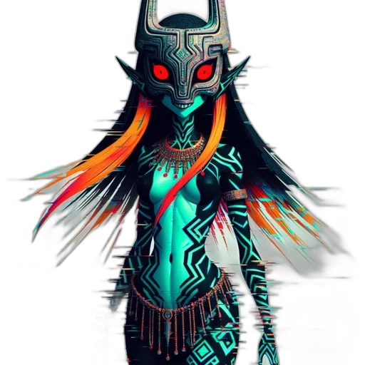 mask, robot, staff, creature transparent PNG cut-out