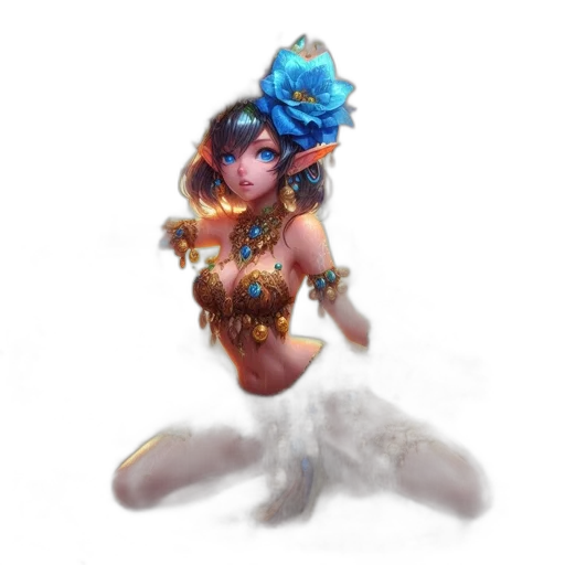 staff, dress, creature, jewelry transparent PNG cut-out