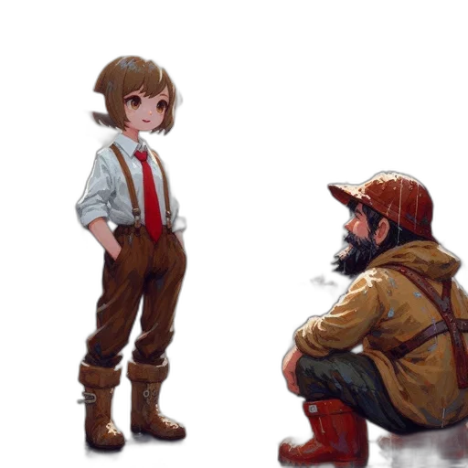 jacket, staff, robot, concept art transparent PNG cut-out