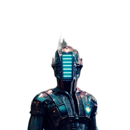 robot, mask, jacket, face transparent PNG cut-out
