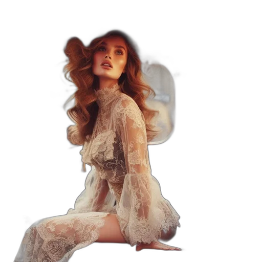 dress, hair, face, creature transparent PNG cut-out