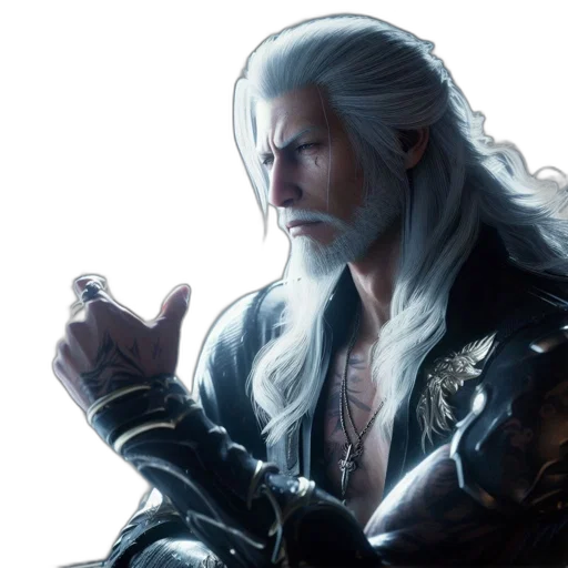 dragon, sword, face, hair transparent PNG cut-out