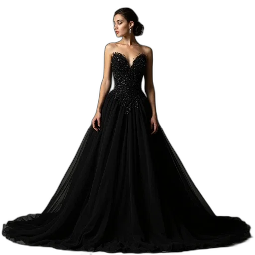 dress, dark, marches, embroidered transparent PNG cut-out