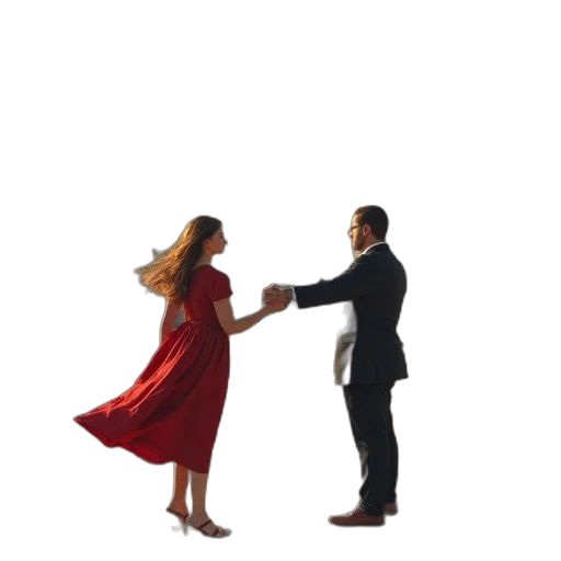 dress, staff, umbrella, 3d render transparent PNG cut-out