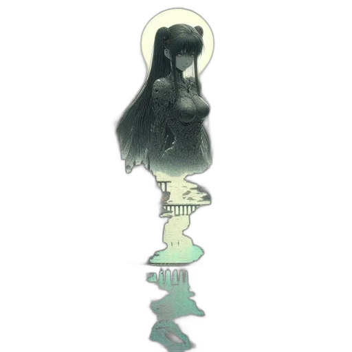 crown, dress, hair, staff transparent PNG cut-out