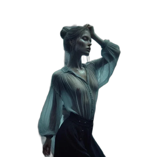 dress, jacket, staff, jewelry transparent PNG cut-out
