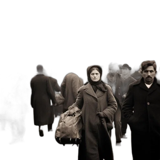 concept art, fog, snow, woman transparent PNG cut-out