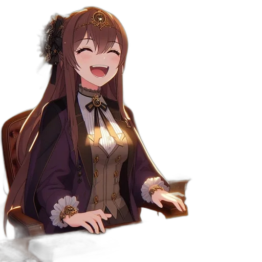 crown, dress, staff, creature transparent PNG cut-out
