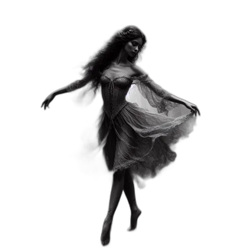 dress, hair, creature, fantasy art transparent PNG cut-out