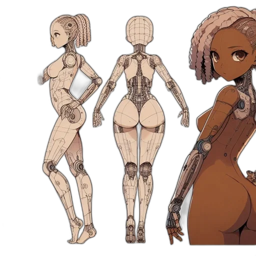 robot, dress, concept art, cyberpunk transparent PNG cut-out