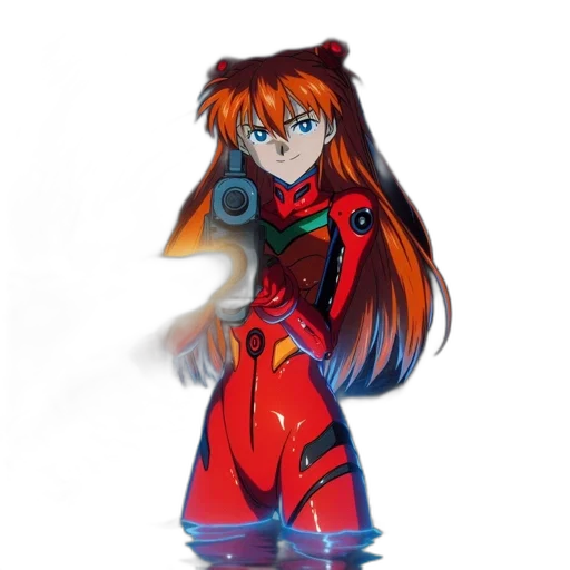 jacket, robot, weapon, staff transparent PNG cut-out