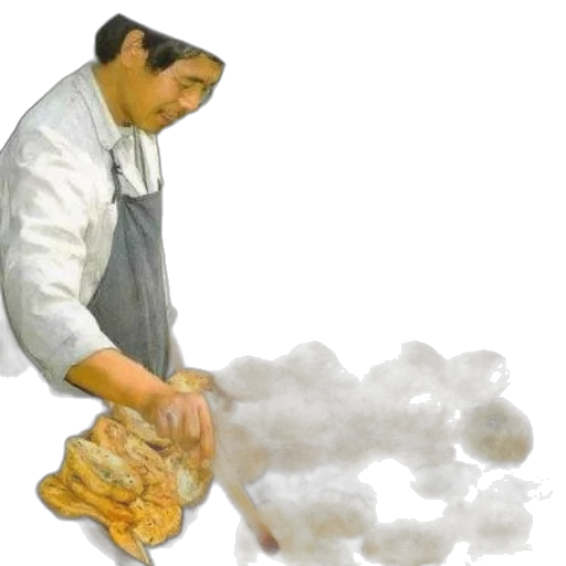 food, staff, photorealistic, oil painting transparent PNG cut-out