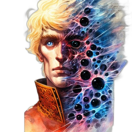 face, staff, fantasy art, comic book art transparent PNG cut-out