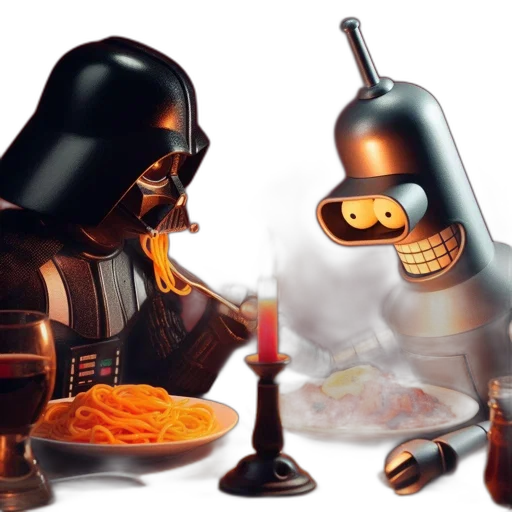 food, robot, concept art, 3d render transparent PNG cut-out