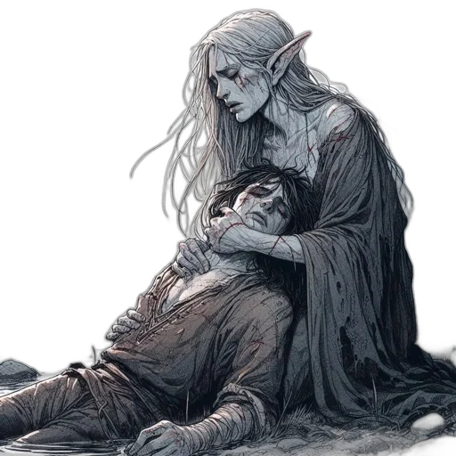 fantasy art, concept art, comic book art, watercolor transparent PNG cut-out