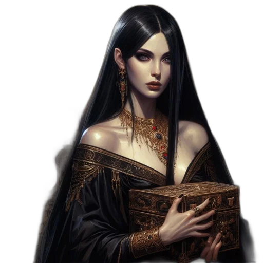 jewelry, dress, face, fantasy art transparent PNG cut-out
