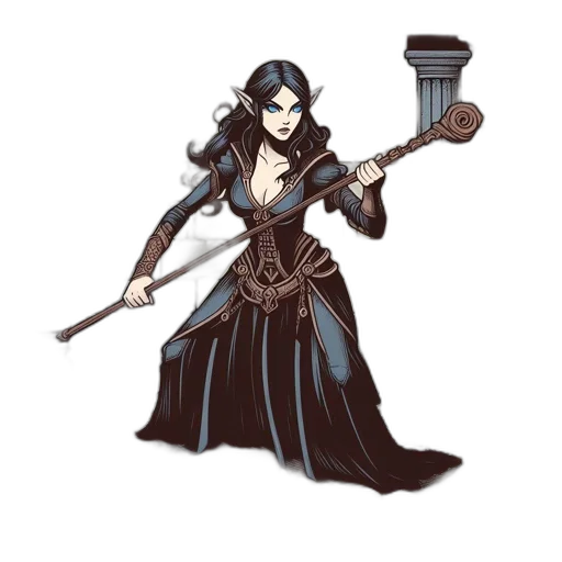 staff, fantasy art, concept art, pixel art transparent PNG cut-out