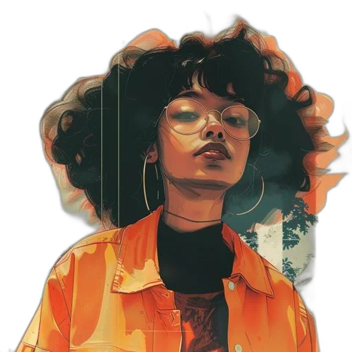 jacket, face, comic book art, watercolor transparent PNG cut-out