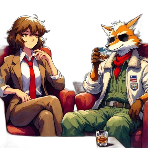 jacket, animal, staff, concept art transparent PNG cut-out