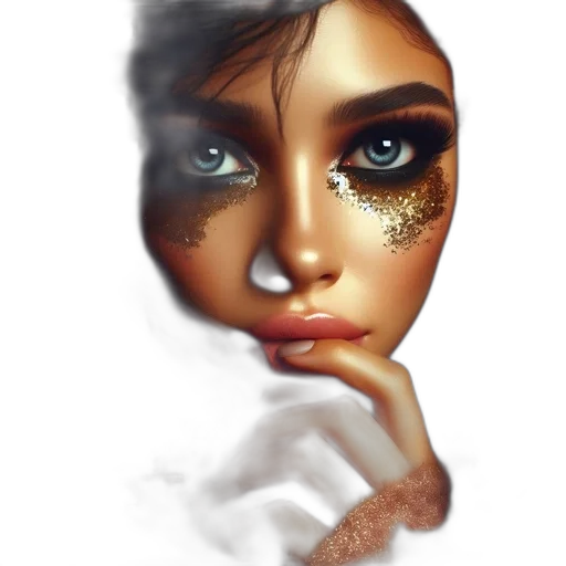 face, mask, jewelry, photorealistic transparent PNG cut-out