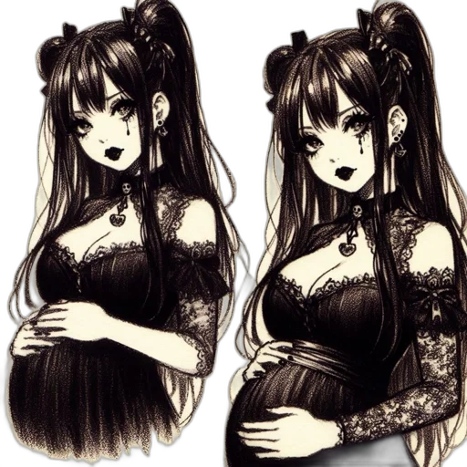 dress, anime, concept art, fantasy art transparent PNG cut-out