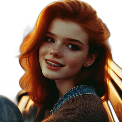 face, jacket, hair, robot transparent PNG cut-out