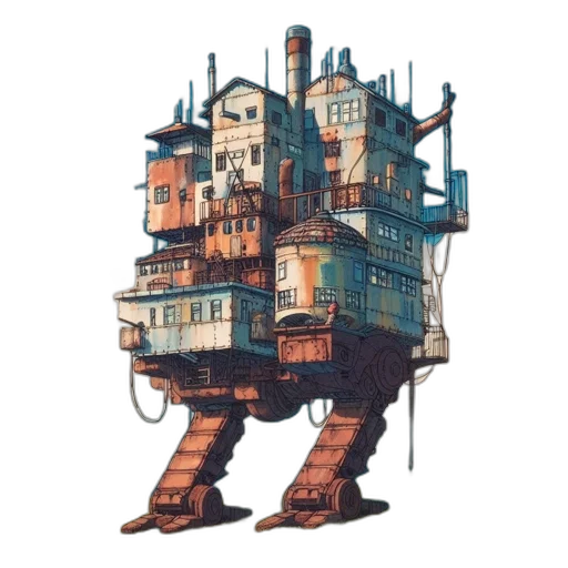 robot, building, furniture, creature transparent PNG cut-out