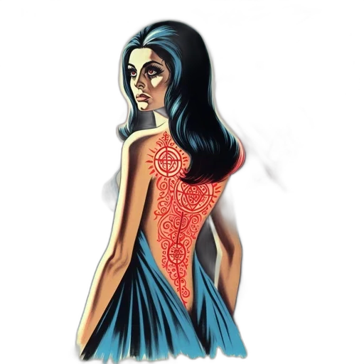 dress, jewelry, staff, fantasy art transparent PNG cut-out
