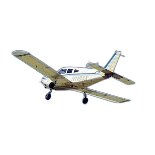 3d render, small, white, airplane transparent PNG cut-out