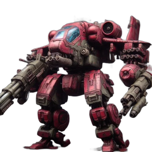robot, weapon, concept art, 3d render transparent PNG cut-out