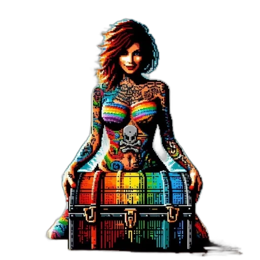 dress, crown, pixel art, concept art transparent PNG cut-out