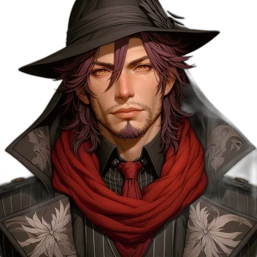 hat, staff, face, jacket transparent PNG cut-out