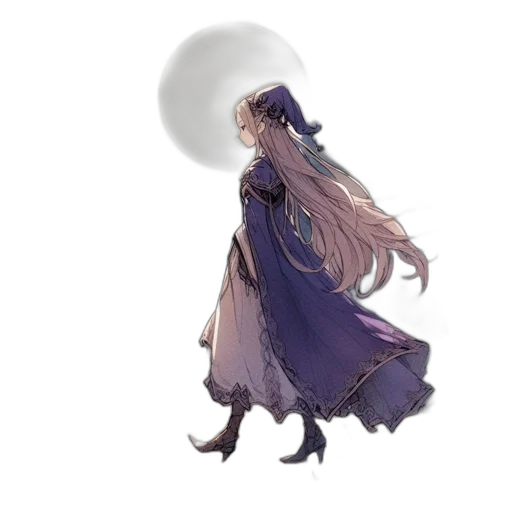 dress, staff, umbrella, creature transparent PNG cut-out