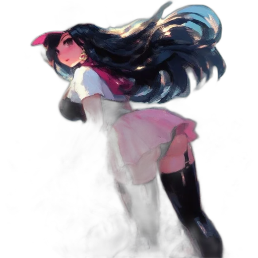dress, mask, hair, creature transparent PNG cut-out