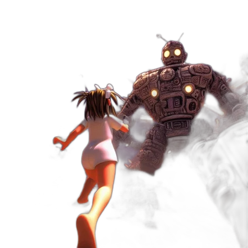 robot, creature, concept art, 3d render transparent PNG cut-out