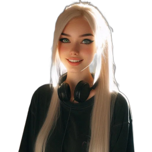 hair, jacket, face, staff transparent PNG cut-out