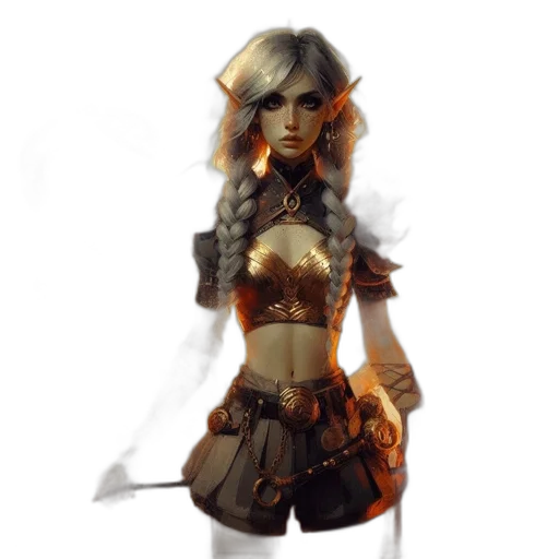 dress, staff, fantasy art, concept art transparent PNG cut-out