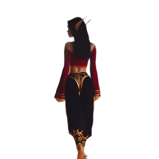 dress, jacket, jewelry, staff transparent PNG cut-out