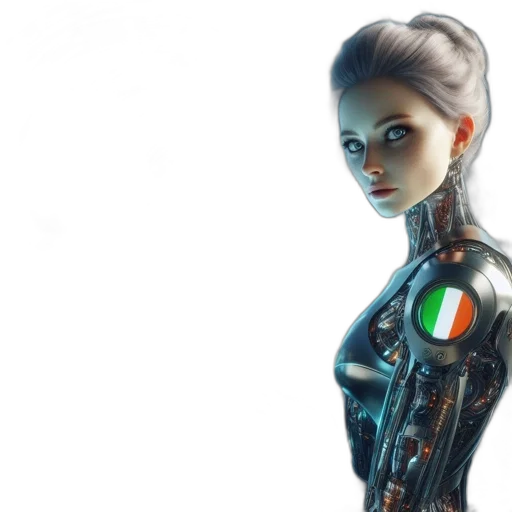 robot, concept art, cyberpunk, 3d render transparent PNG cut-out