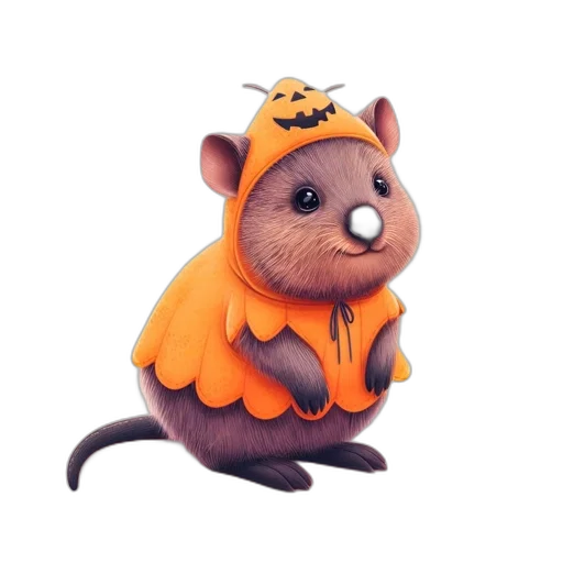 animal, hat, staff, creature transparent PNG cut-out