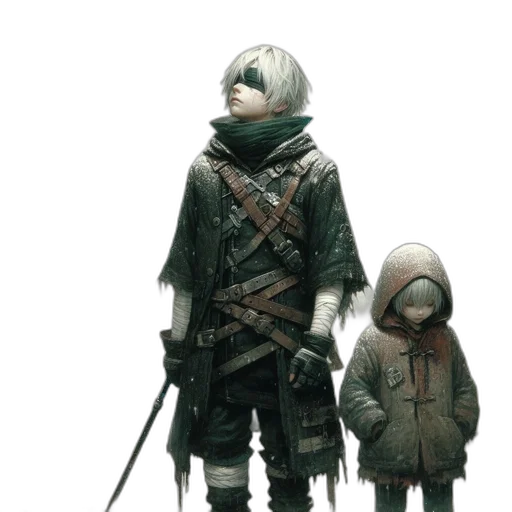 weapon, sword, jacket, mask transparent PNG cut-out