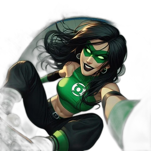 comic book art, concept art, fantasy art, green transparent PNG cut-out