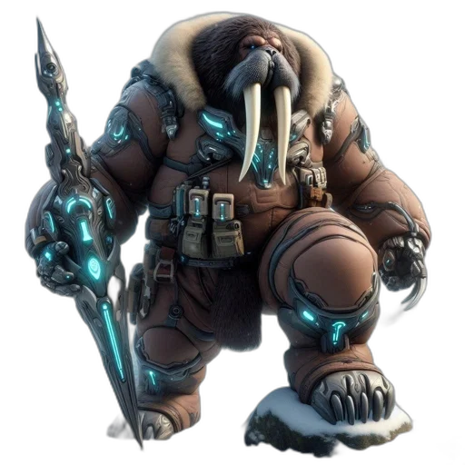 creature, staff, weapon, robot transparent PNG cut-out