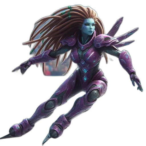 hair, robot, creature, concept art transparent PNG cut-out