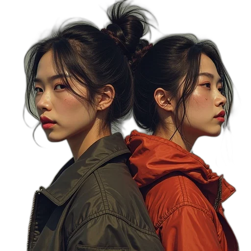 jacket, face, hair, mask transparent PNG cut-out