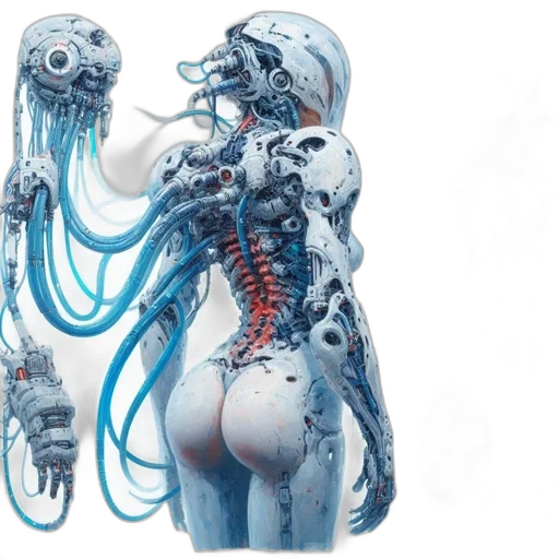 robot, cyberpunk, concept art, comic book art transparent PNG cut-out